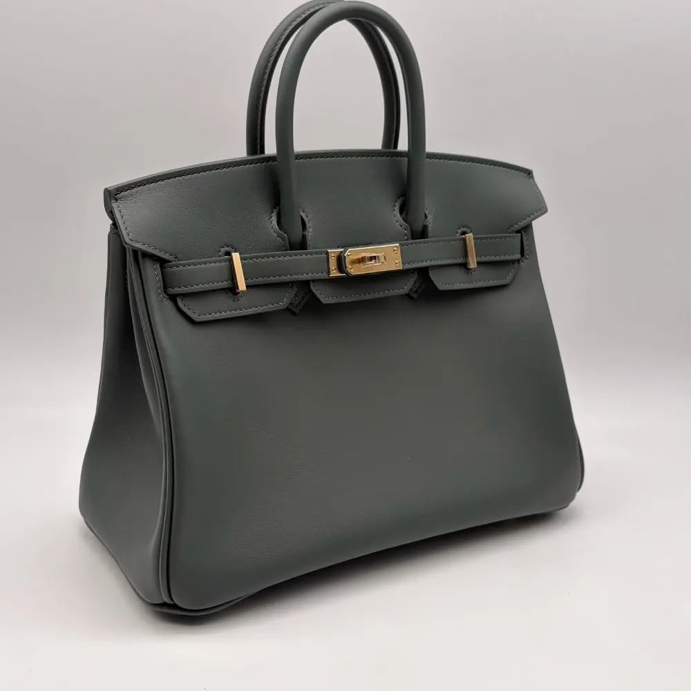 Hermès Birkin 25 Swift Vert Mangrove Permabrass Hardware, vista 2