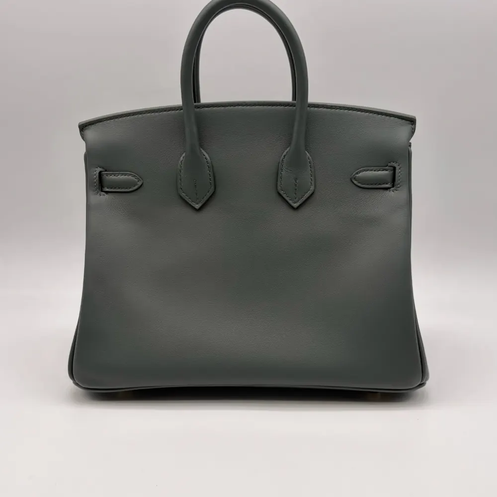 Hermès Birkin 25 Swift Vert Mangrove Permabrass Hardware, vista 3