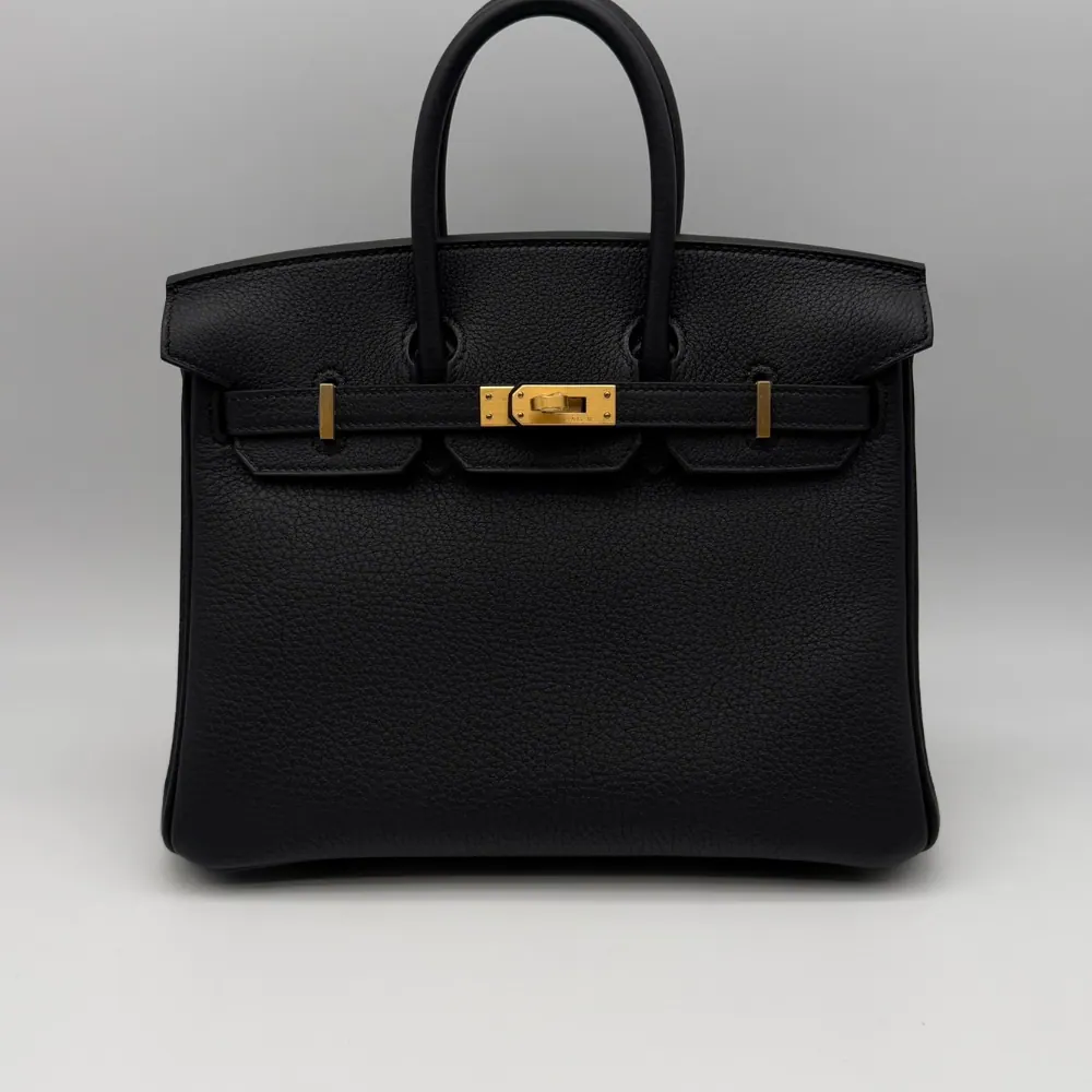 Hermès Birkin 25 Togo Black Brushed Gold Hardware