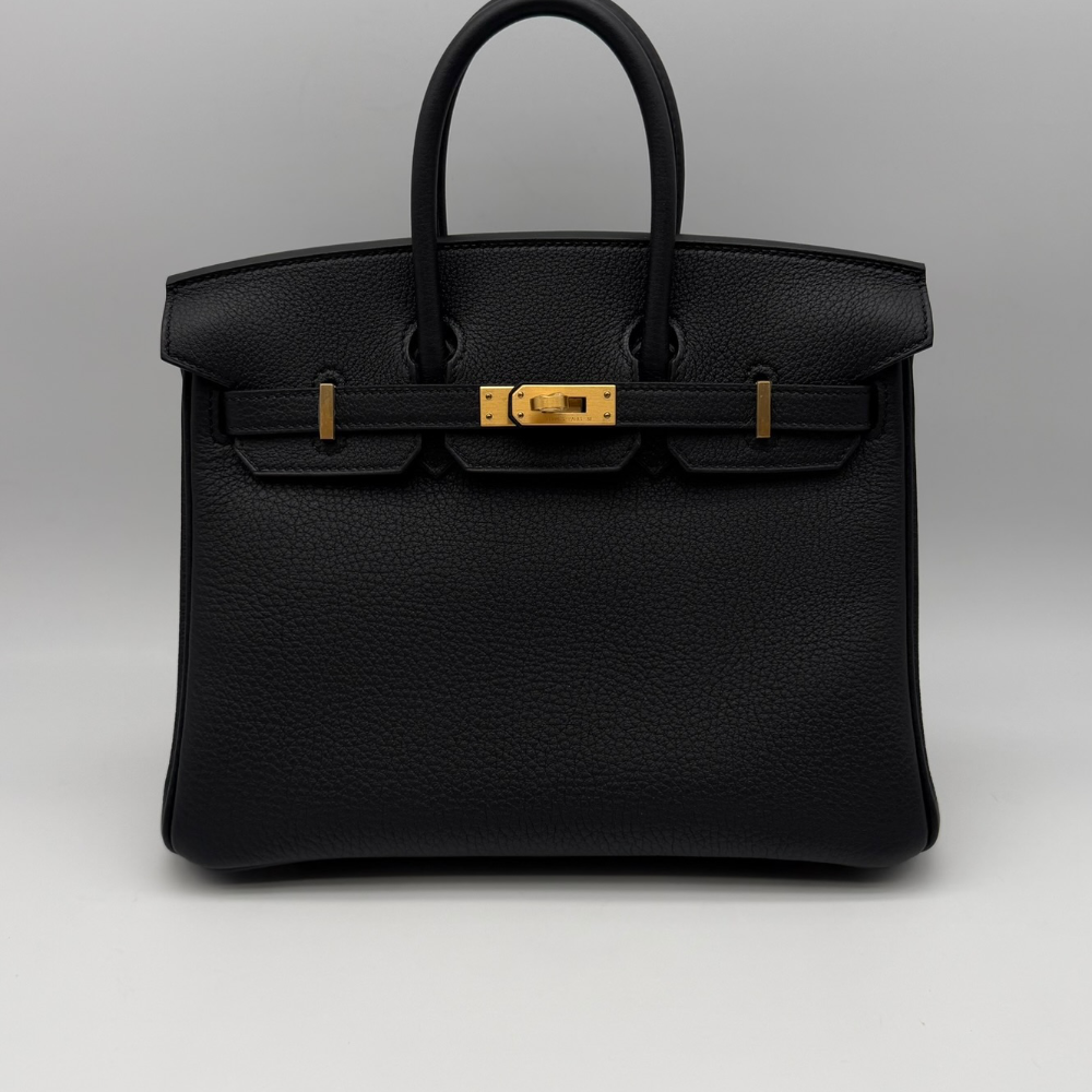 Hermès Birkin 25 Togo Black Brushed Gold Hardware