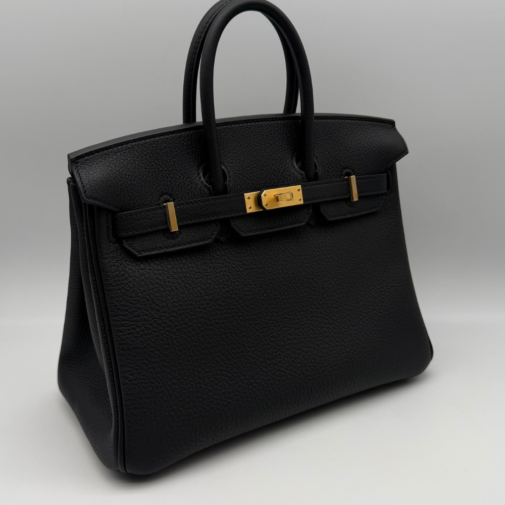 Hermès Birkin 25 Togo Black Brushed Gold Hardware, vista 2