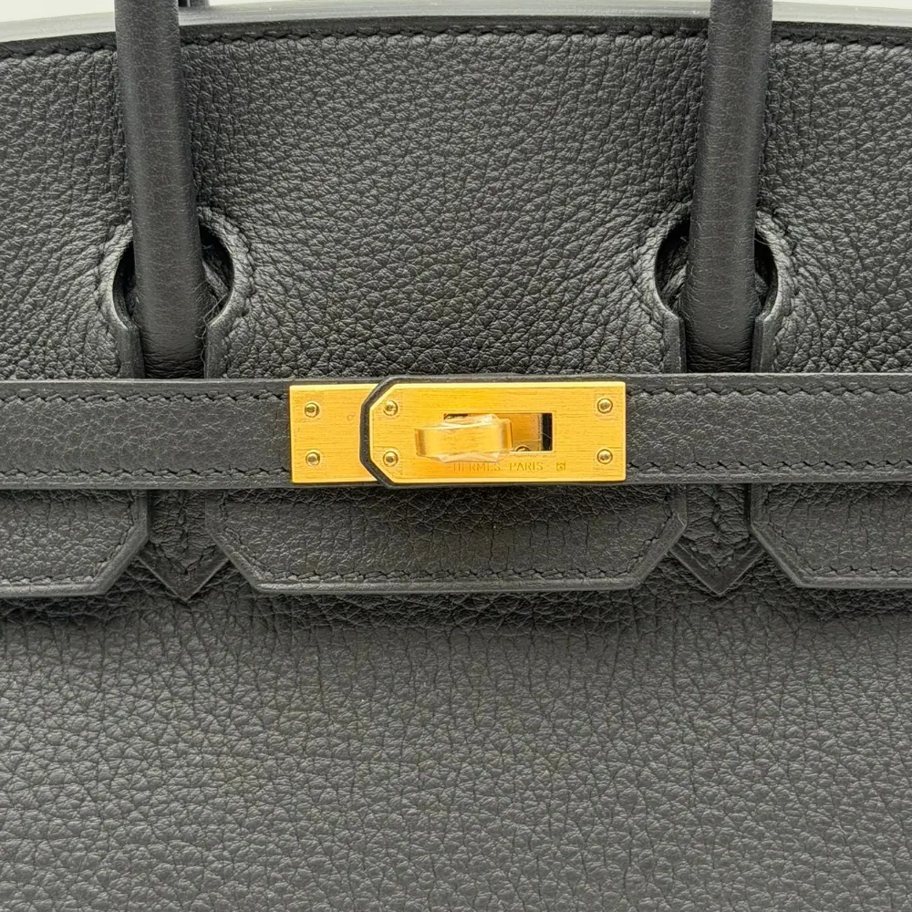 Hermès Birkin 25 Togo Black Brushed Gold Hardware, vista 4