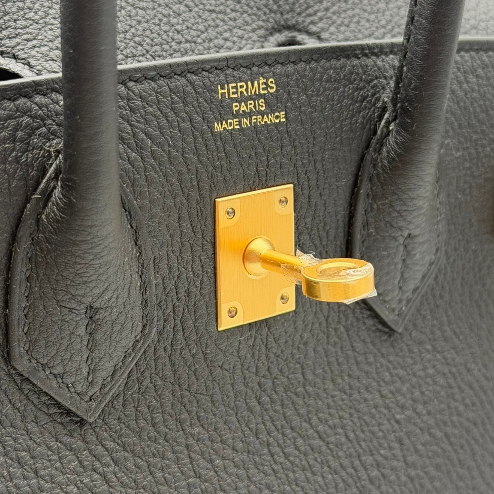 Hermès Birkin 25 Togo Black Brushed Gold Hardware, vista 5
