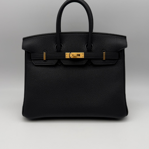 Hermès Birkin 25 Togo Black Brushed Gold Hardware