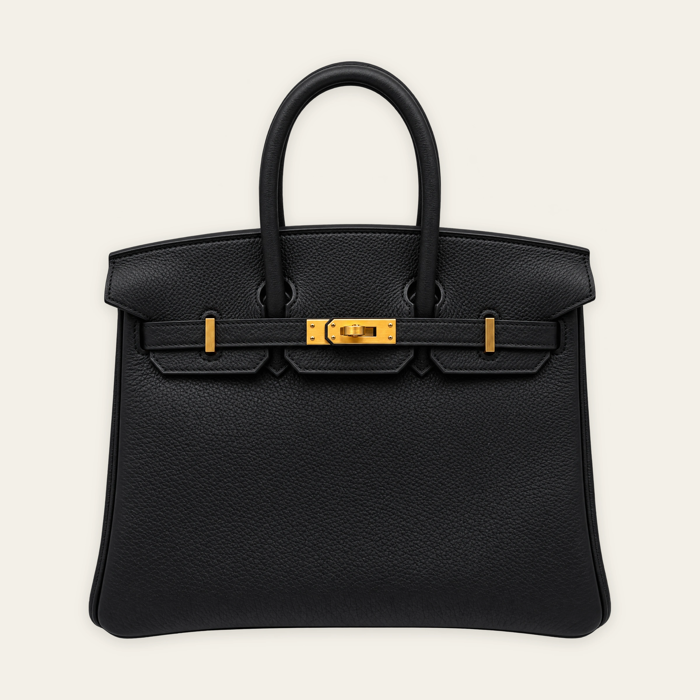 Hermès Birkin 25 Togo Black Brushed Gold Hardware