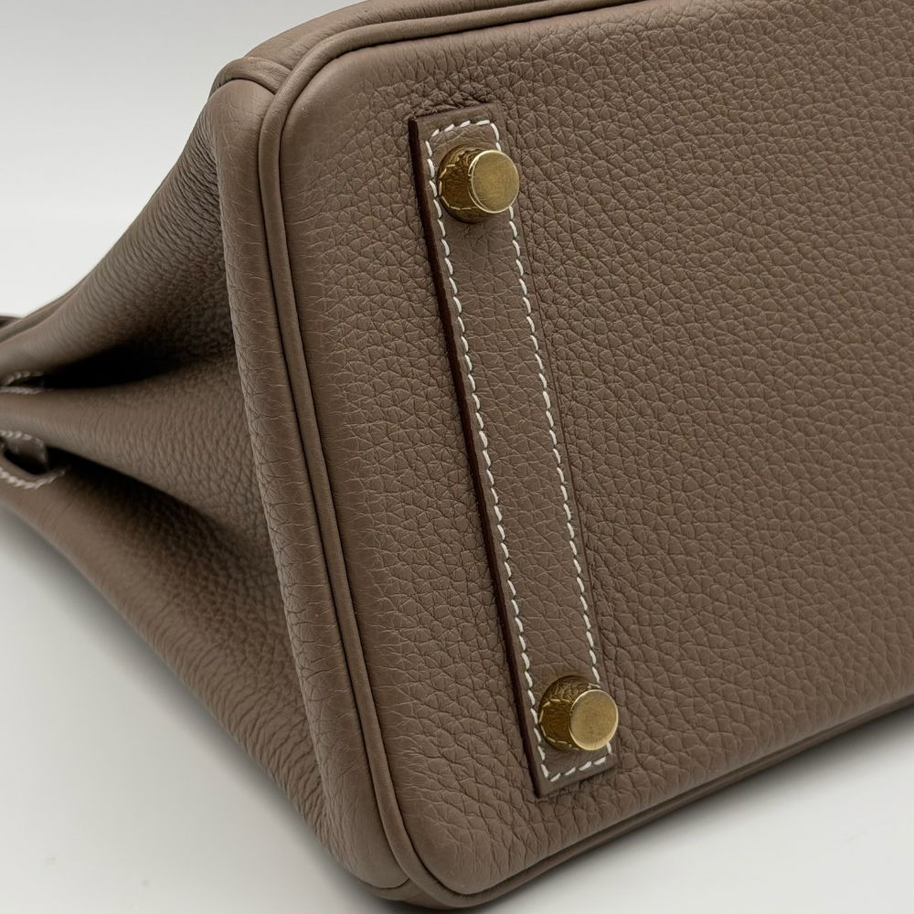 Hermès Birkin 25 Togo Etoupe Gold Hardware, vista 5