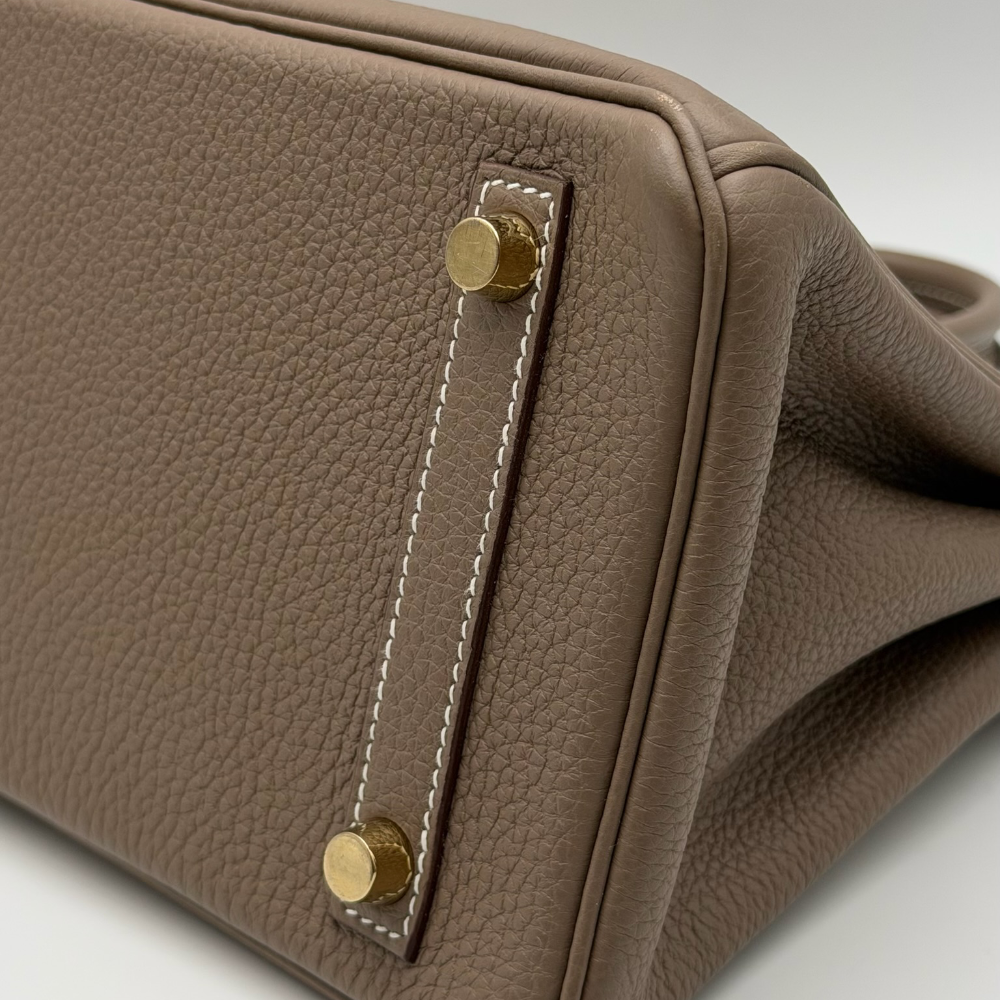Hermès Birkin 25 Togo Etoupe Gold Hardware, vista 6