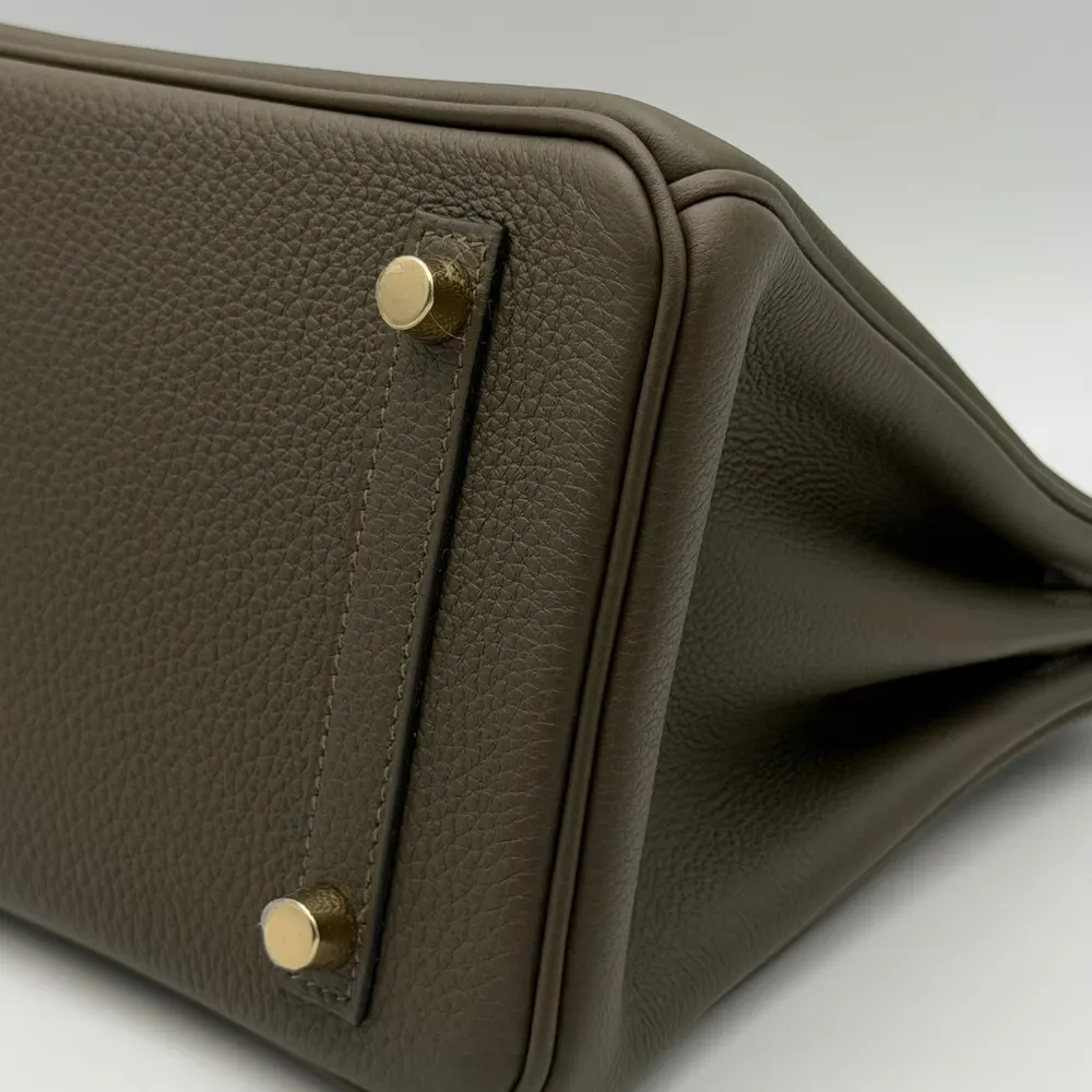 Hermès Birkin 25 Togo Vert Loden Permabrass Hardware, vista 6