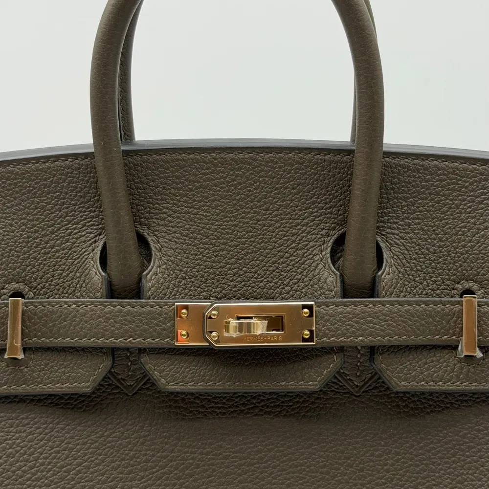 Hermès Birkin 25 Togo Vert Loden Permabrass Hardware, vista 7