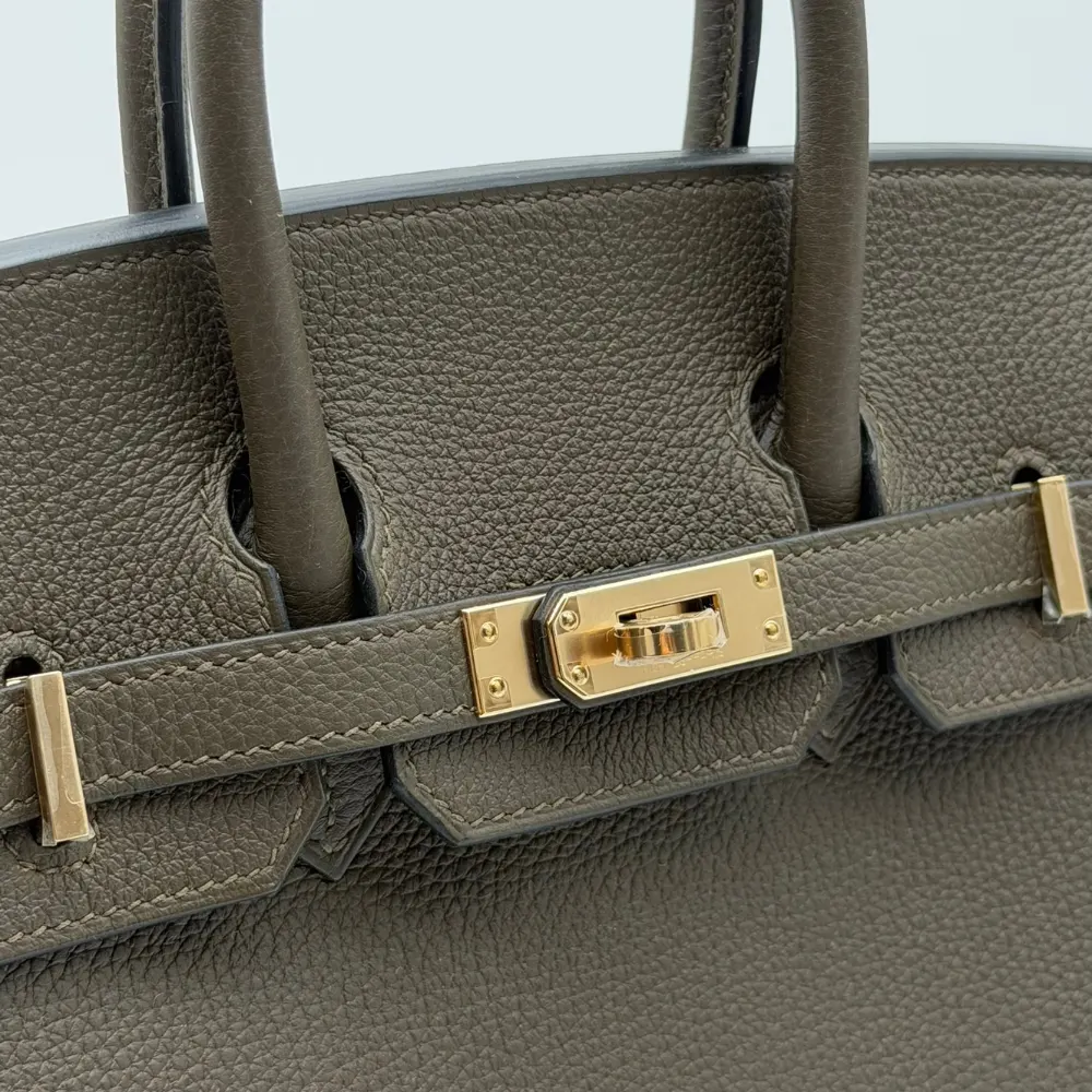 Hermès Birkin 25 Togo Vert Loden Permabrass Hardware, vista 8