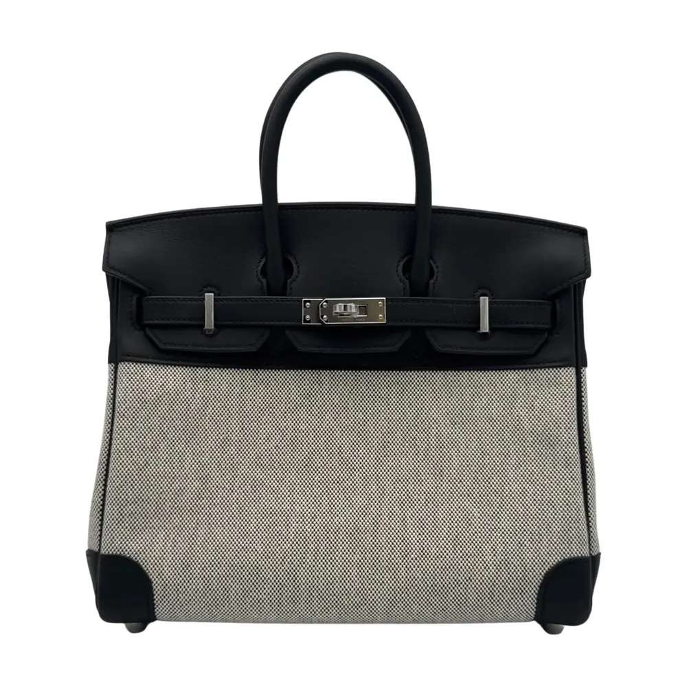 Hermès Birkin 25 Toile Black Palladium Hardware