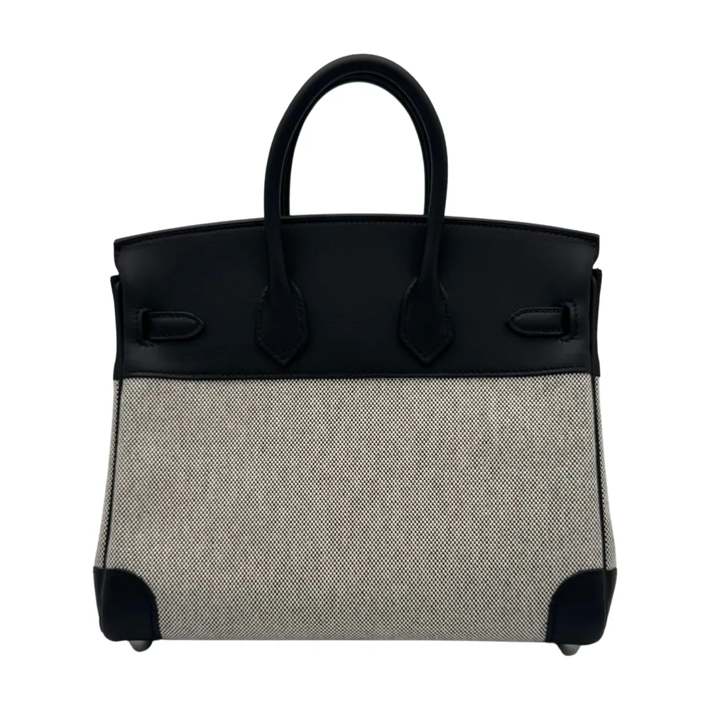 Hermès Birkin 25 Toile Black Palladium Hardware, vista 3