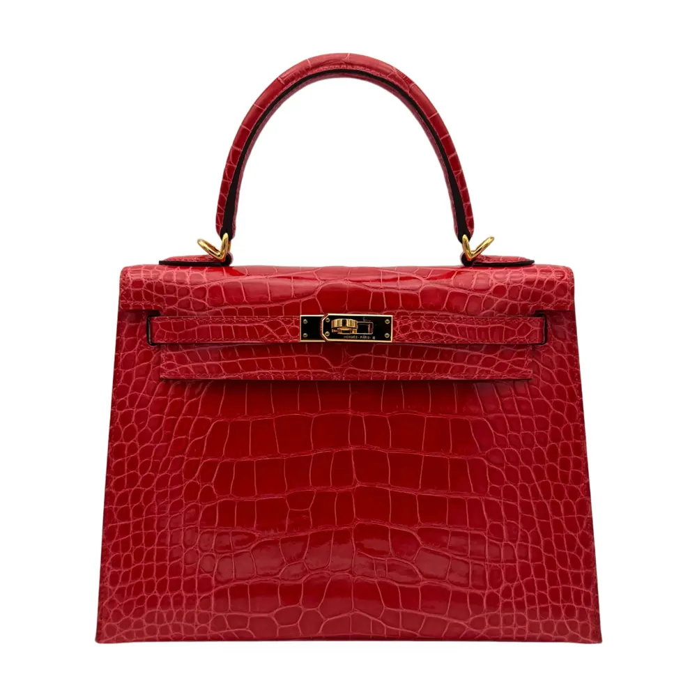 Hermès Kelly 25 Alligator Rouge de Coeur