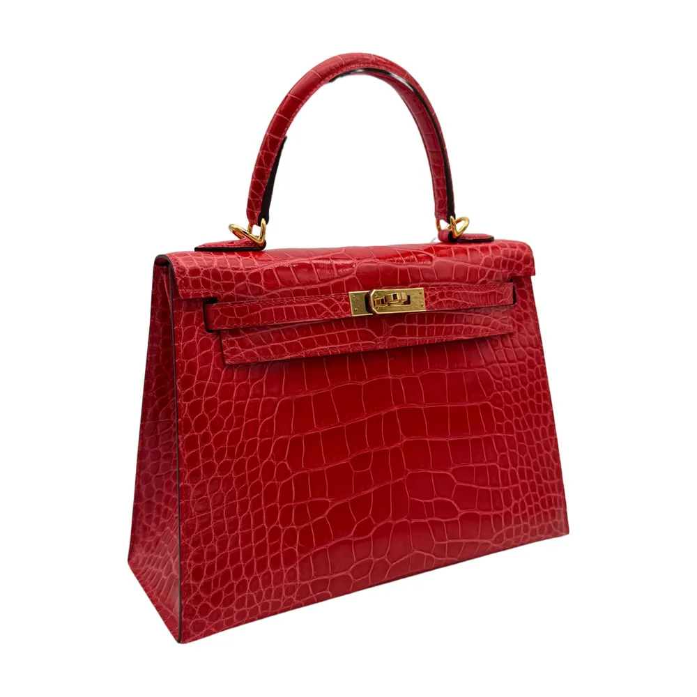 Hermès Kelly 25 Alligator Rouge de Coeur, vista 2