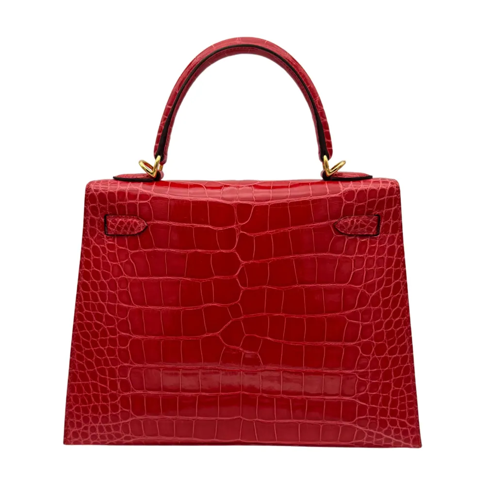 Hermès Kelly 25 Alligator Rouge de Coeur, vista 3