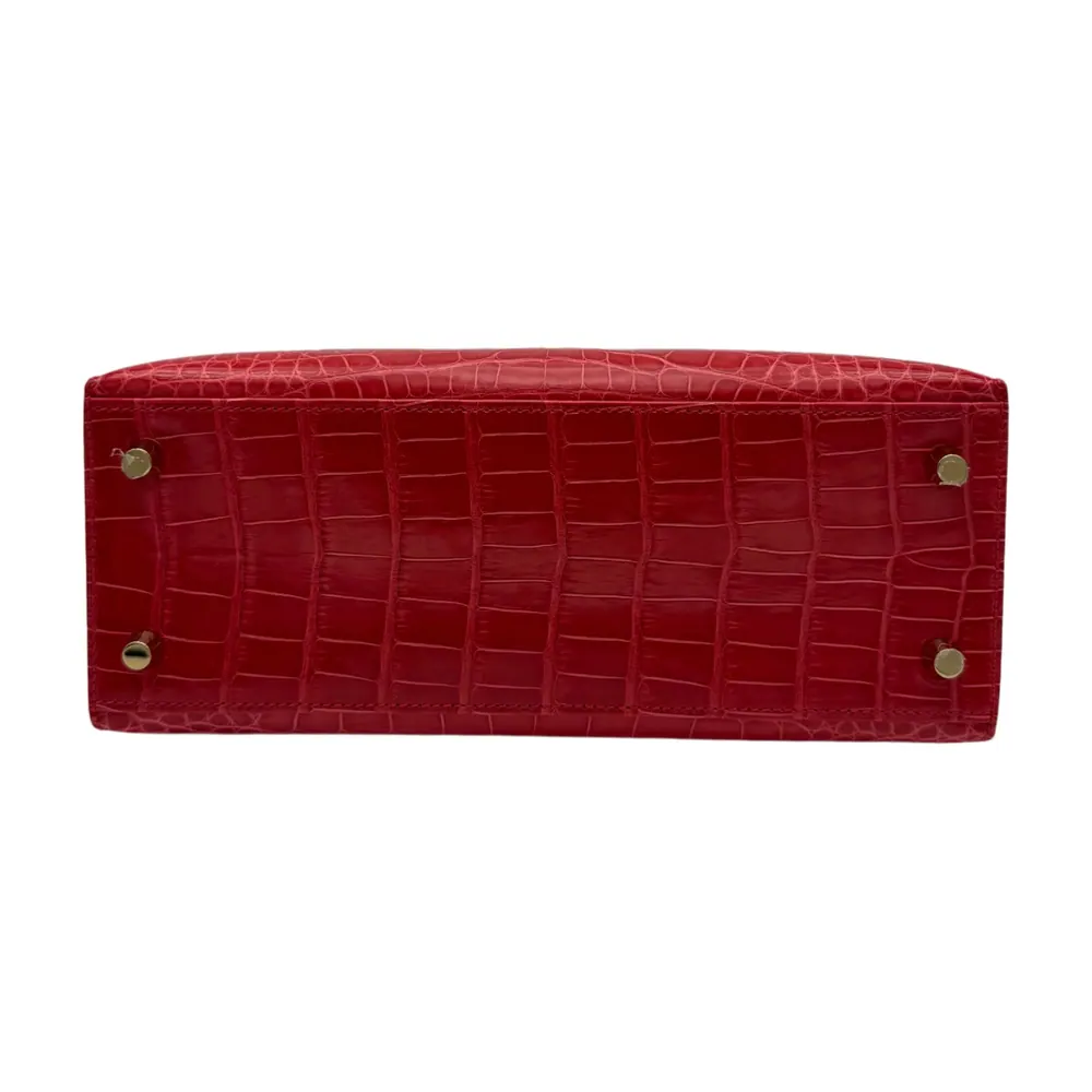 Hermès Kelly 25 Alligator Rouge de Coeur, vista 4