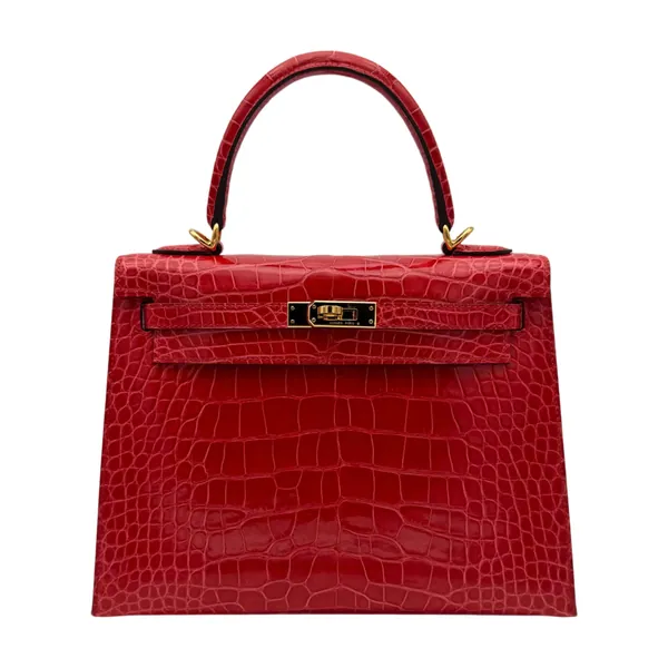 Hermès Kelly 25 Alligator Rouge de Coeur