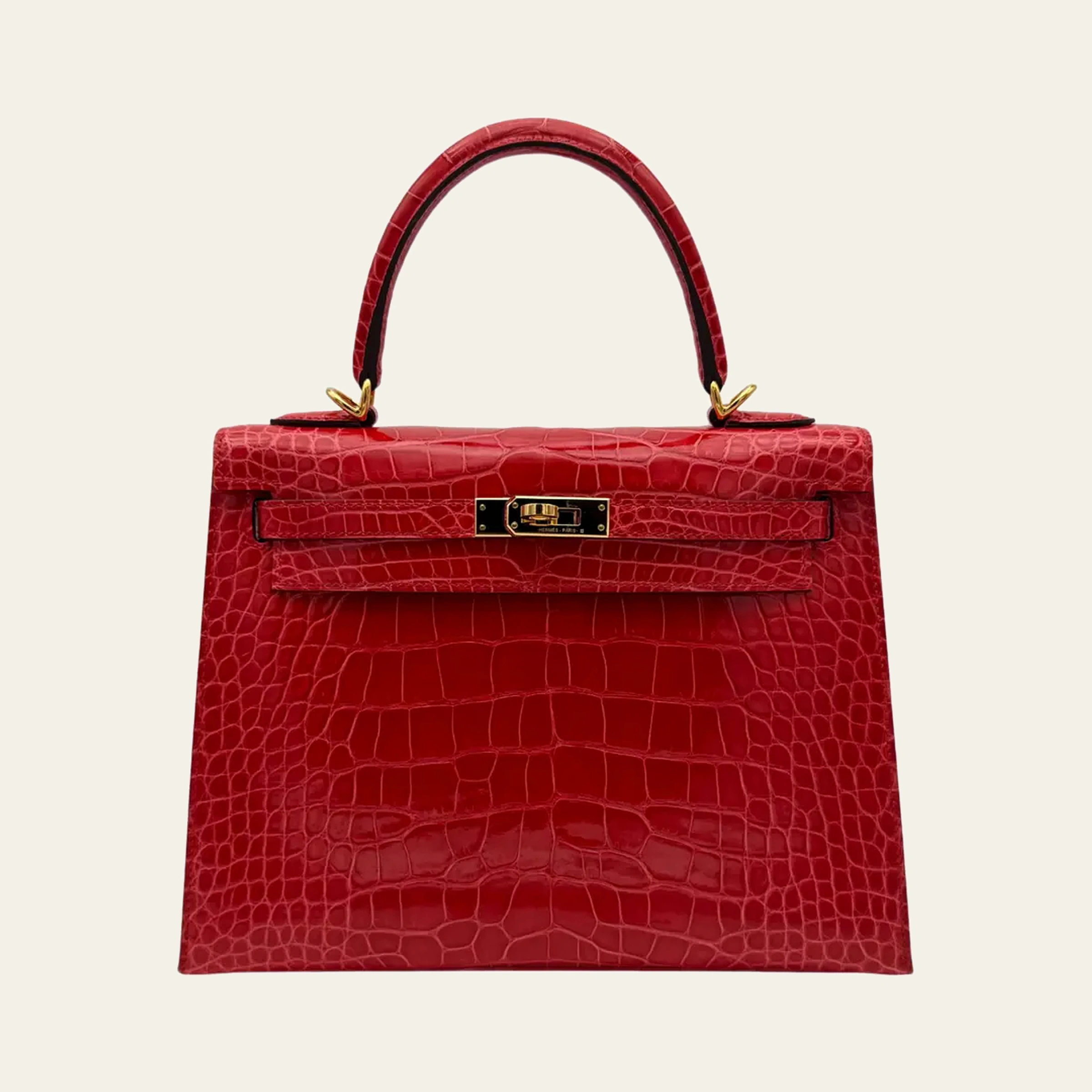 Hermès Kelly 25 Alligator Rouge de Coeur