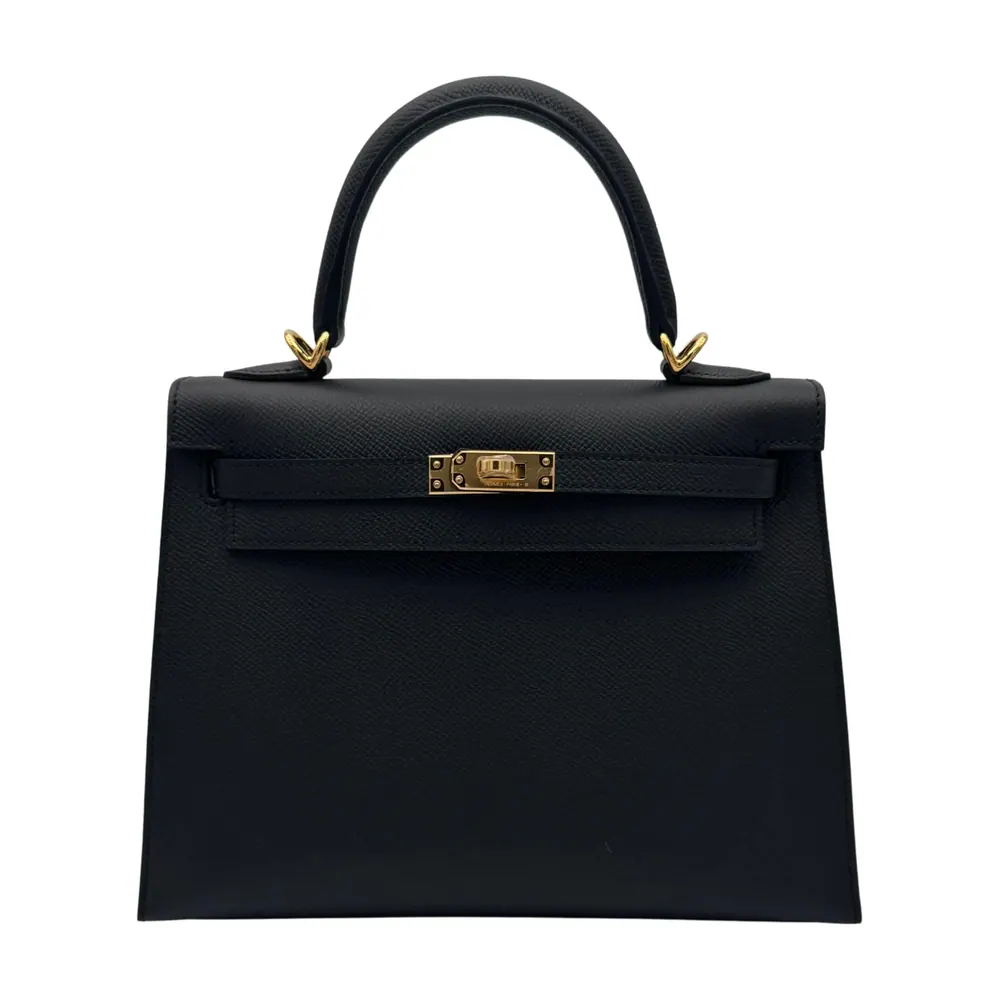 Hermès Kelly 25 Epsom Black Gold Hardware