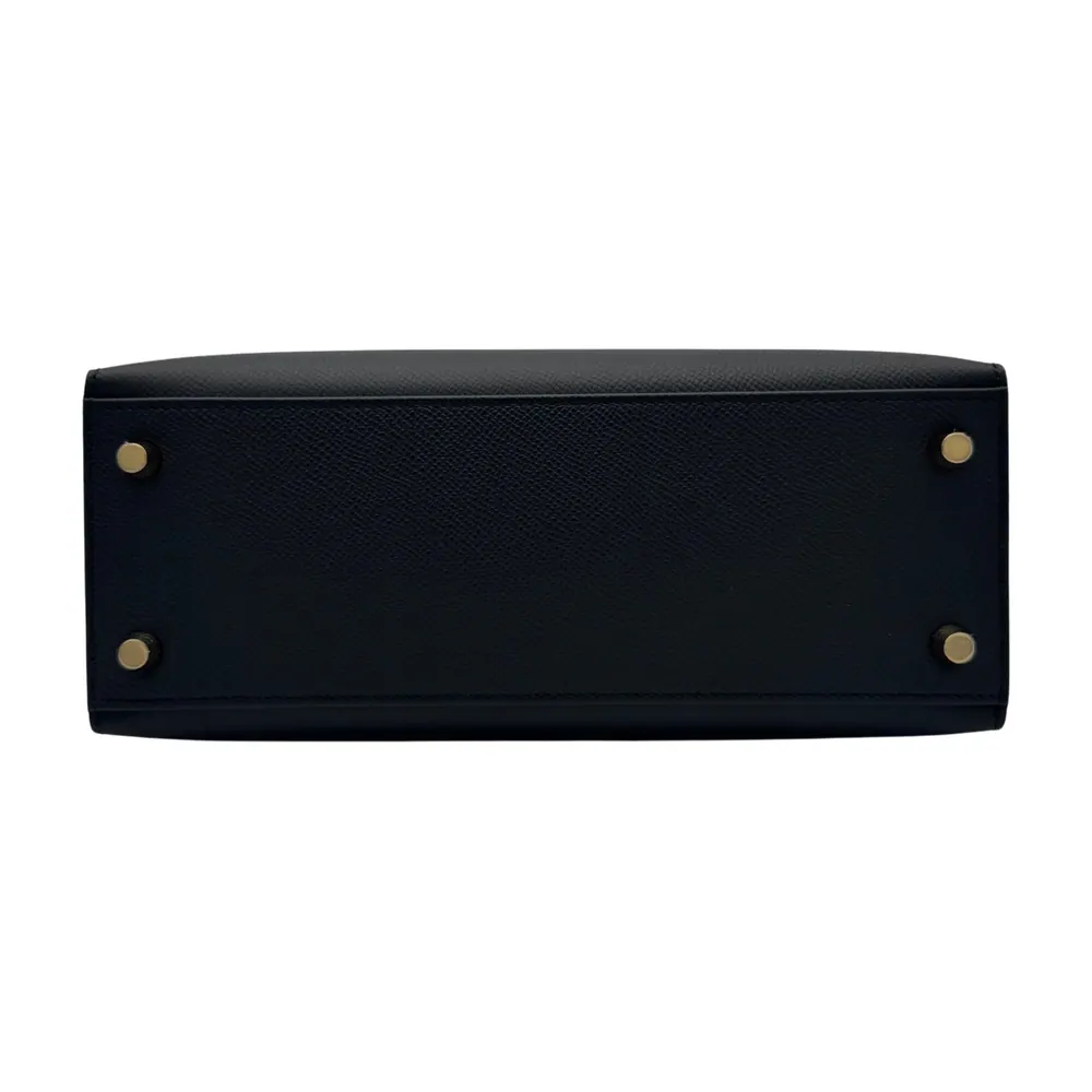 Hermès Kelly 25 Epsom Black Gold Hardware, vista 4