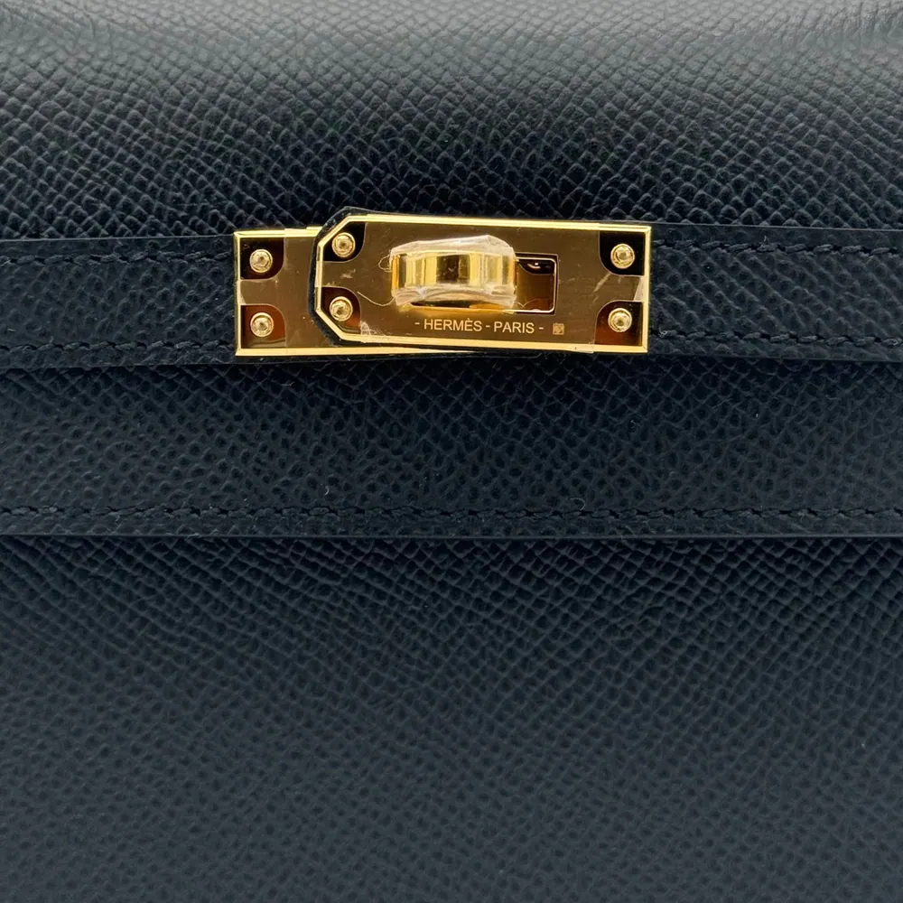 Hermès Kelly 25 Epsom Black Gold Hardware, vista 5