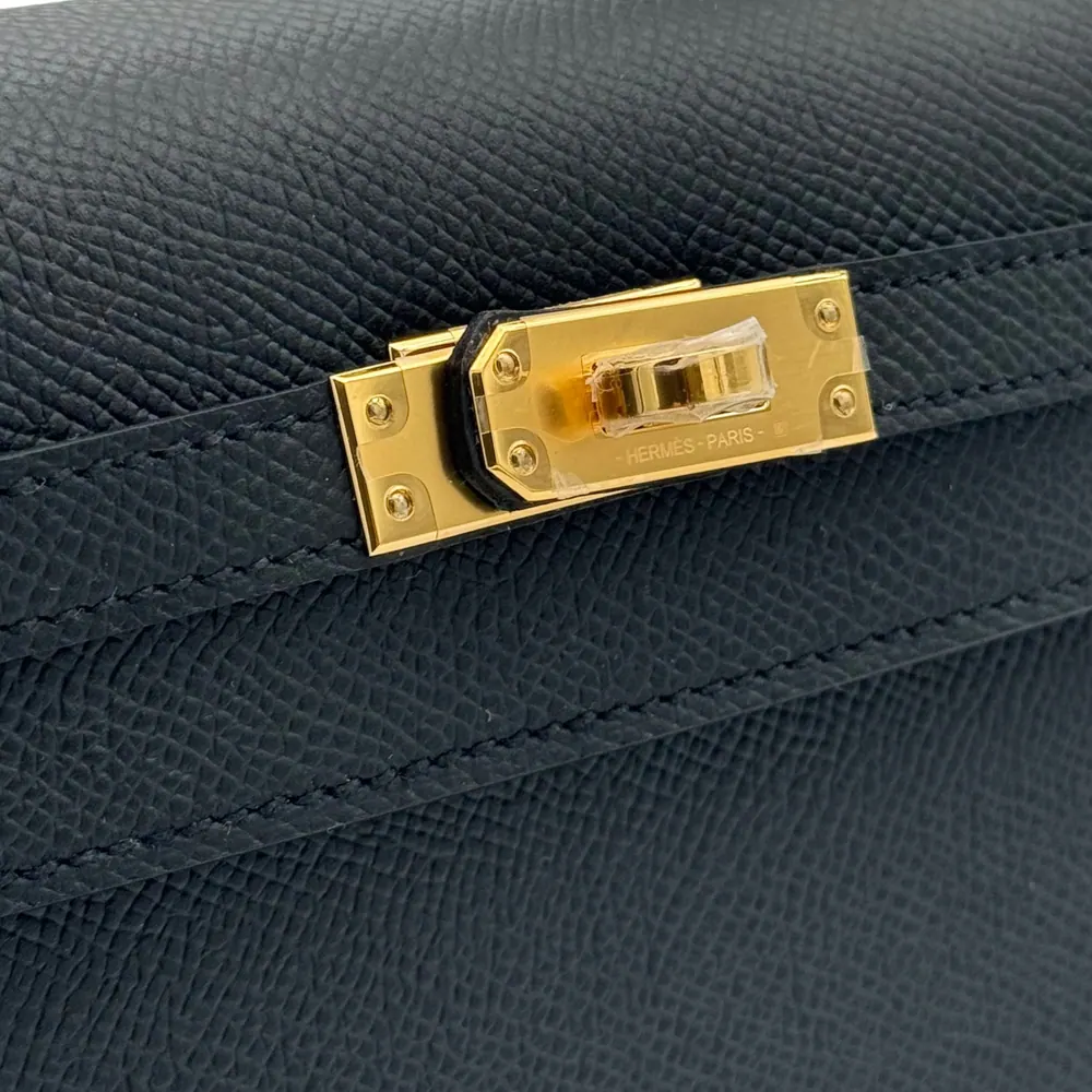 Hermès Kelly 25 Epsom Black Gold Hardware, vista 6