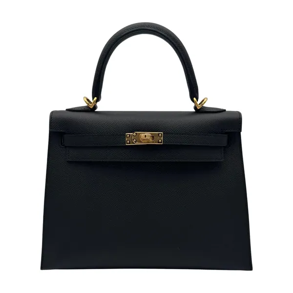 Hermès Kelly 25 Epsom Black Gold Hardware