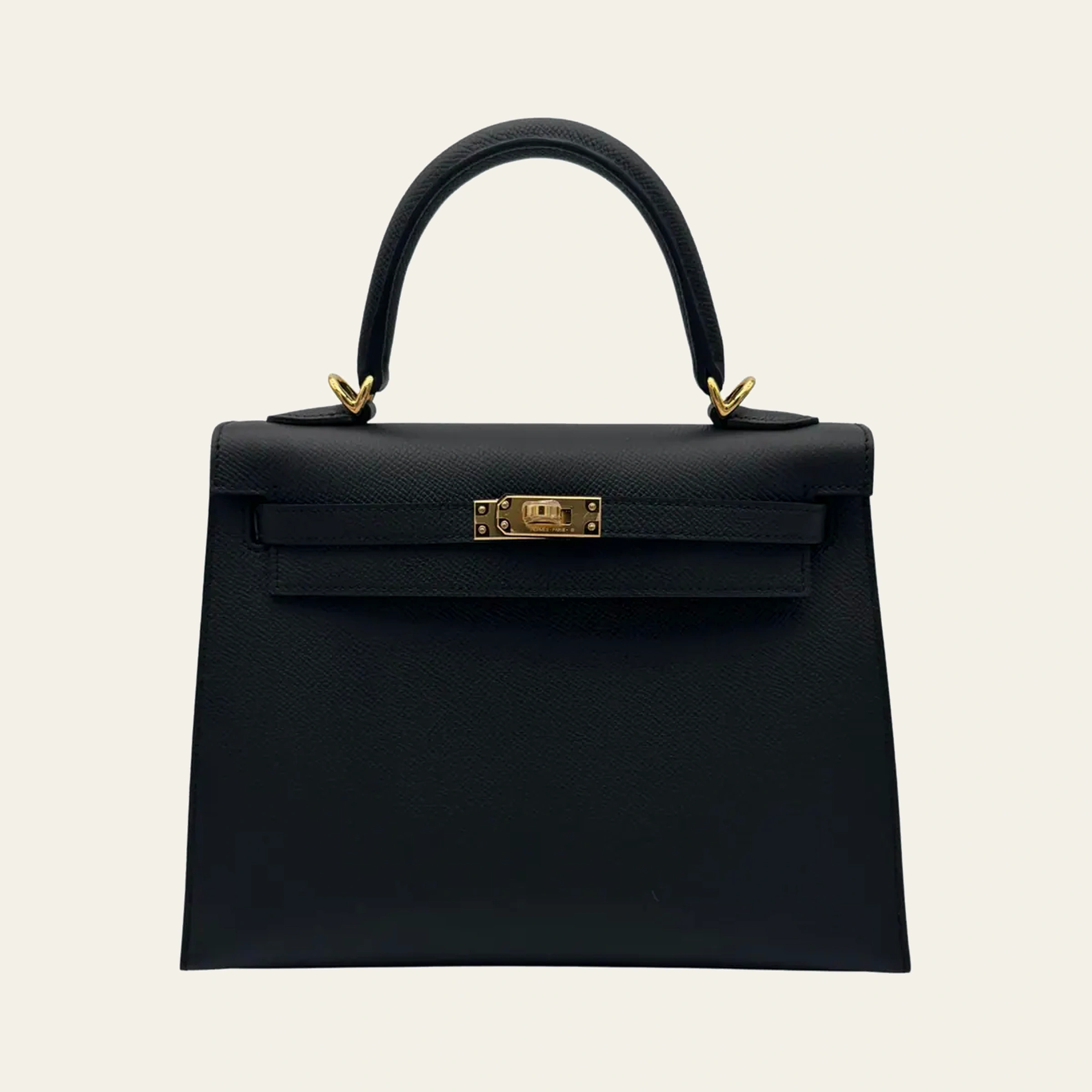 Hermès Kelly 25 Epsom Black Gold Hardware
