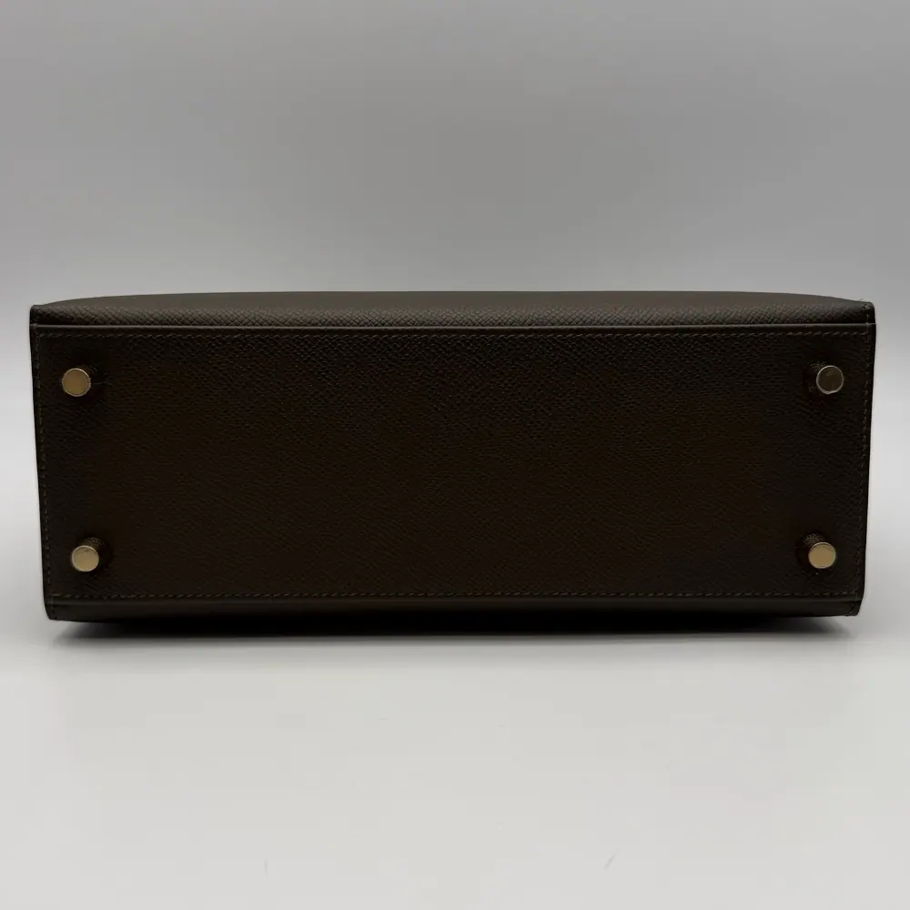 Hermès Kelly 25 Epsom Vert Loden Permabrass Hardware, view 4