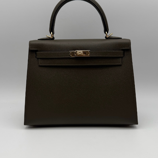 Hermès Kelly 25 Epsom Vert Loden Permabrass Hardware