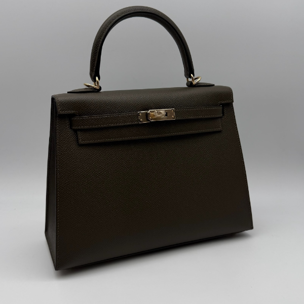 Hermès Kelly 25 Epsom Vert Loden Permabrass Hardware, segunda vista