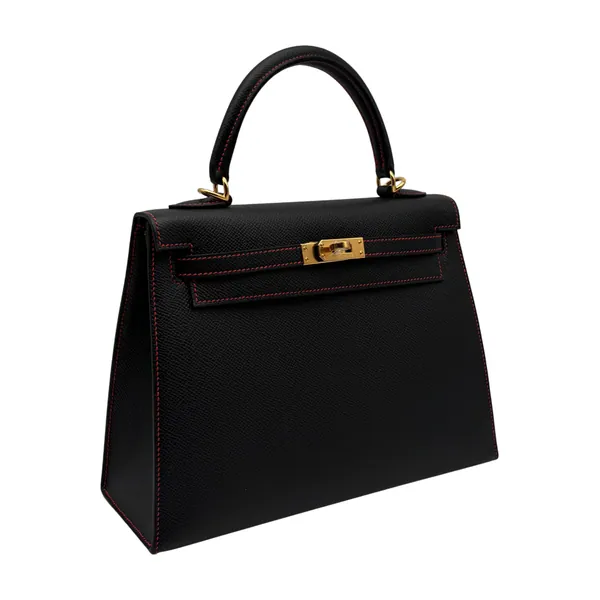 Hermès Kelly 25 HSS Epsom Black/Rouge De Coeur, segunda vista