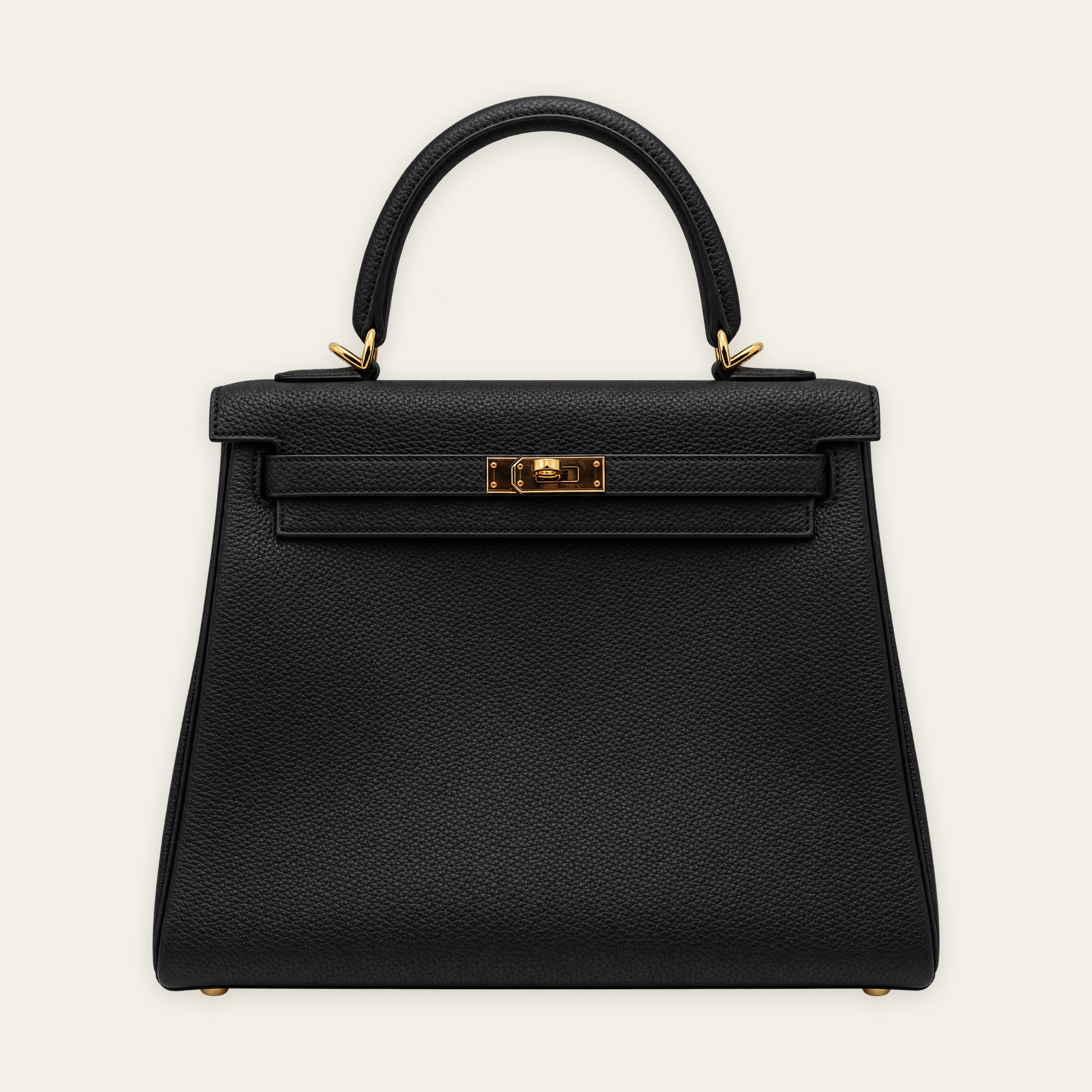 Hermès Kelly 25 Togo Black Gold Hardware