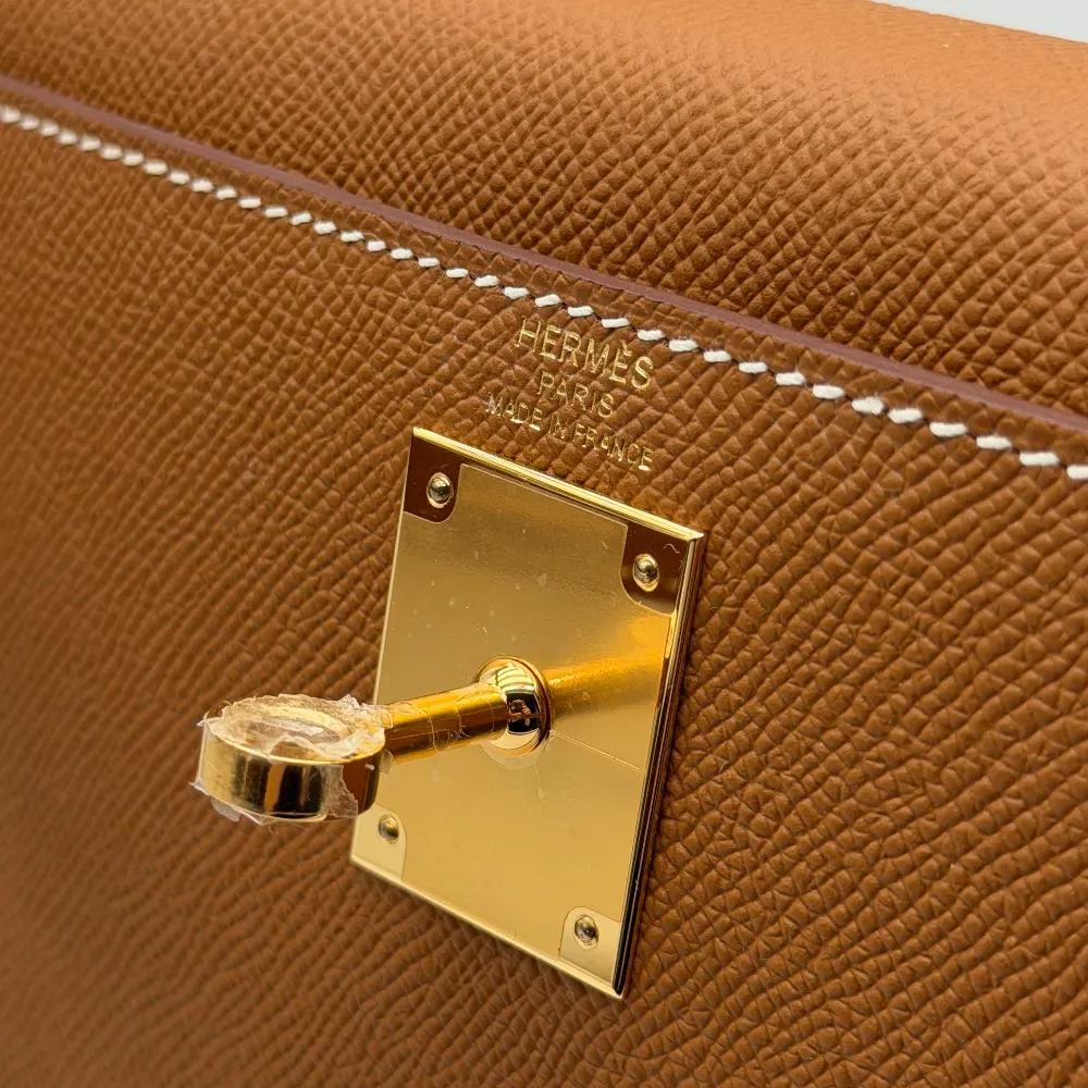 Hermès Kelly 28 Epsom Gold Gold Hardware, vista 10