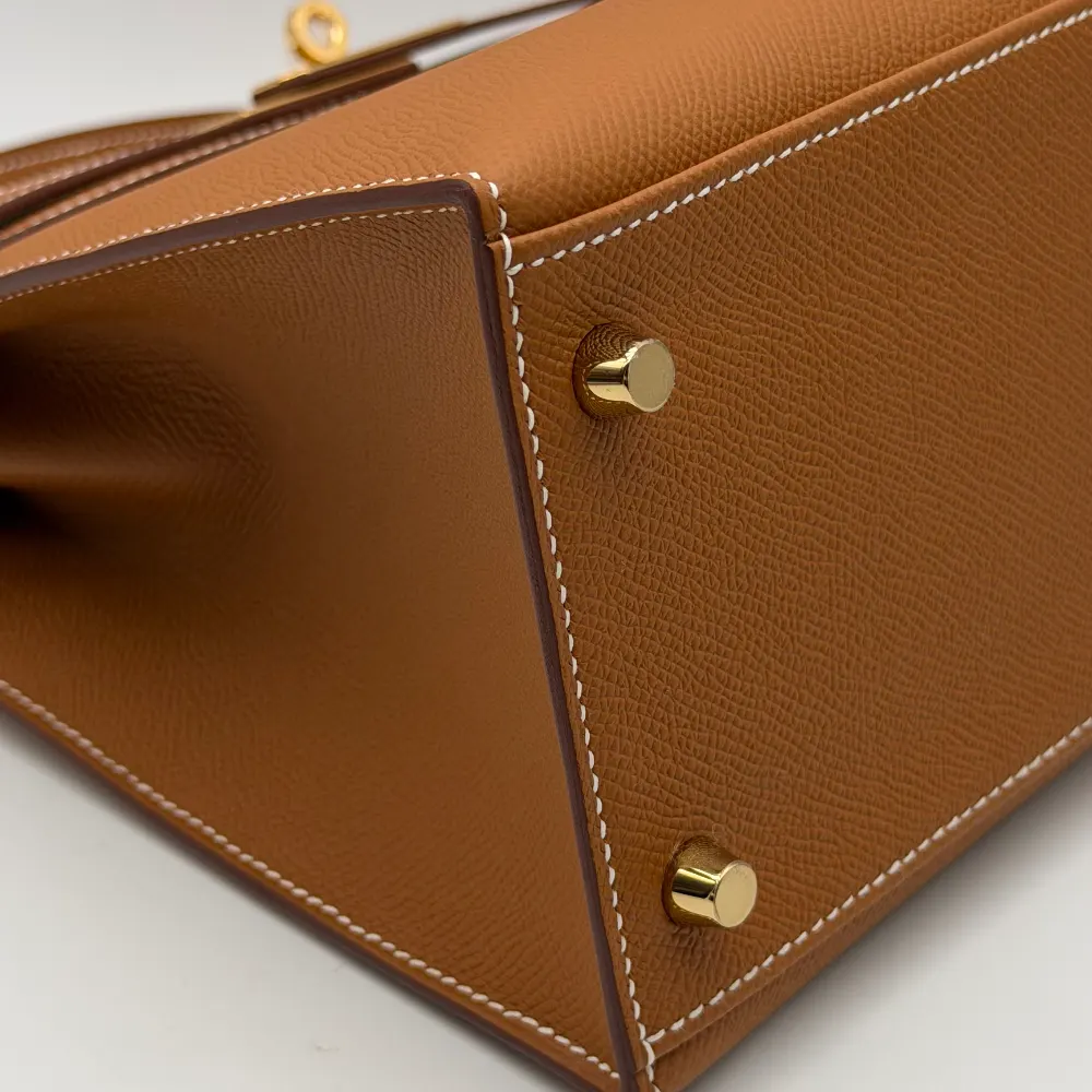 Hermès Kelly 28 Epsom Gold Gold Hardware, vista 5