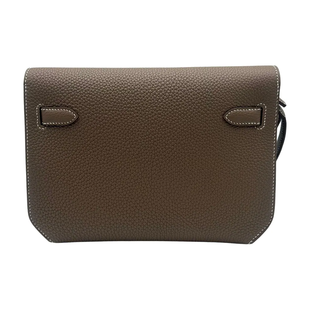 Hermès Kelly Dépêches 25 Togo Etoupe Palladium Hardware, vista 3