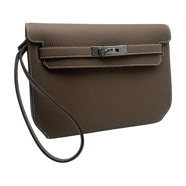 Hermès Kelly Dépêches 25 Togo Etoupe Palladium Hardware, segunda vista
