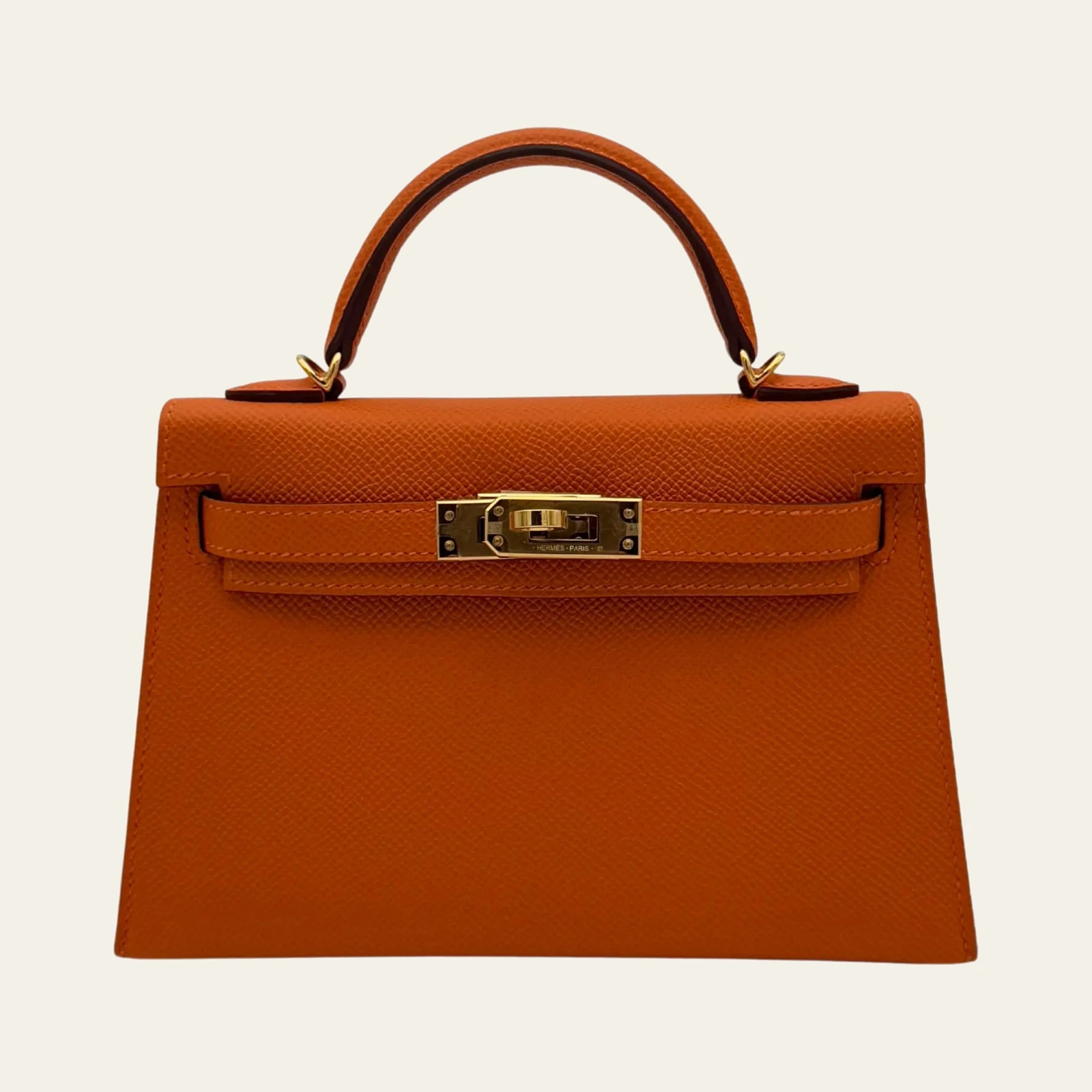 Hermès Kelly Mini Epsom Orange Gold Hardware