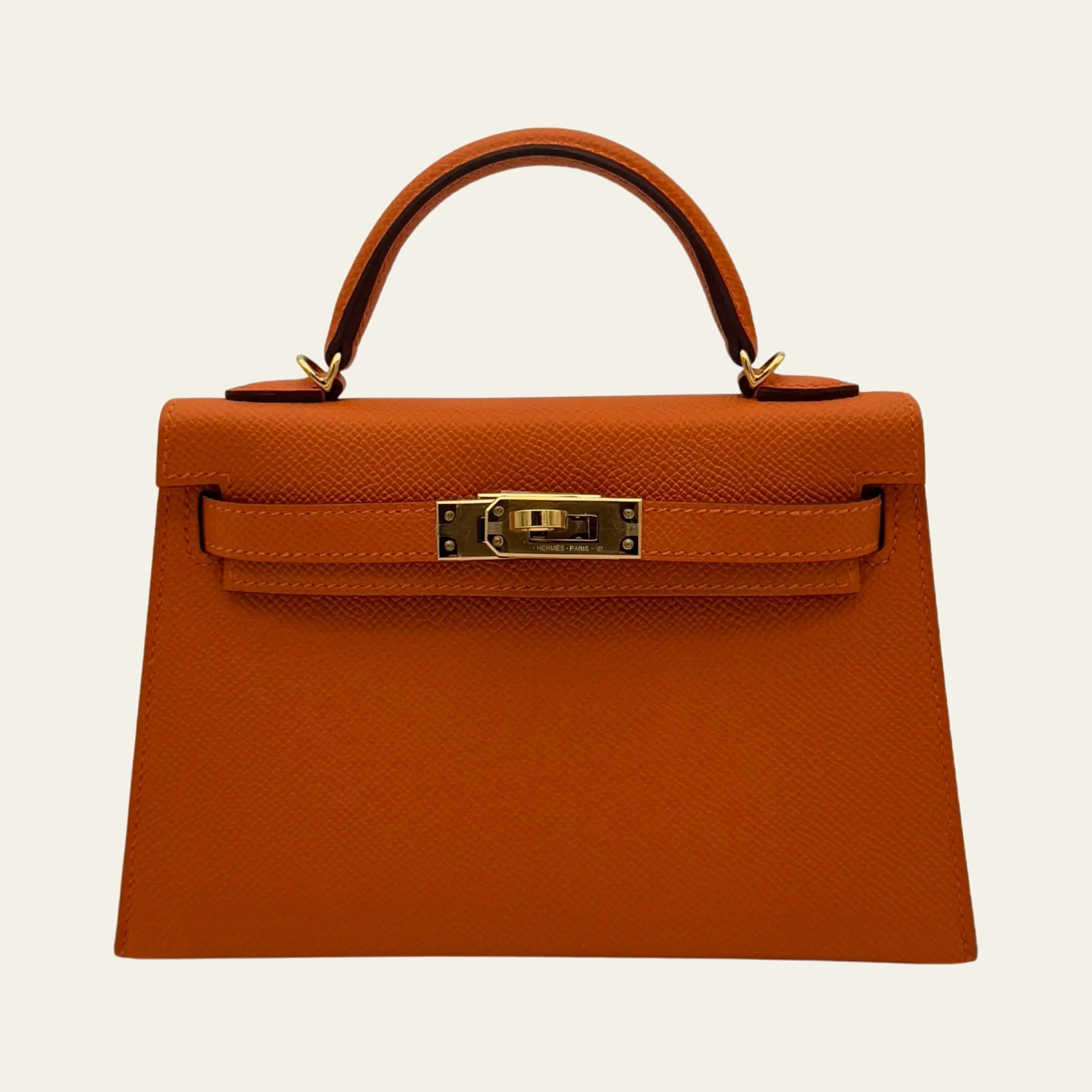Hermès Kelly Mini Epsom Orange Gold Hardware