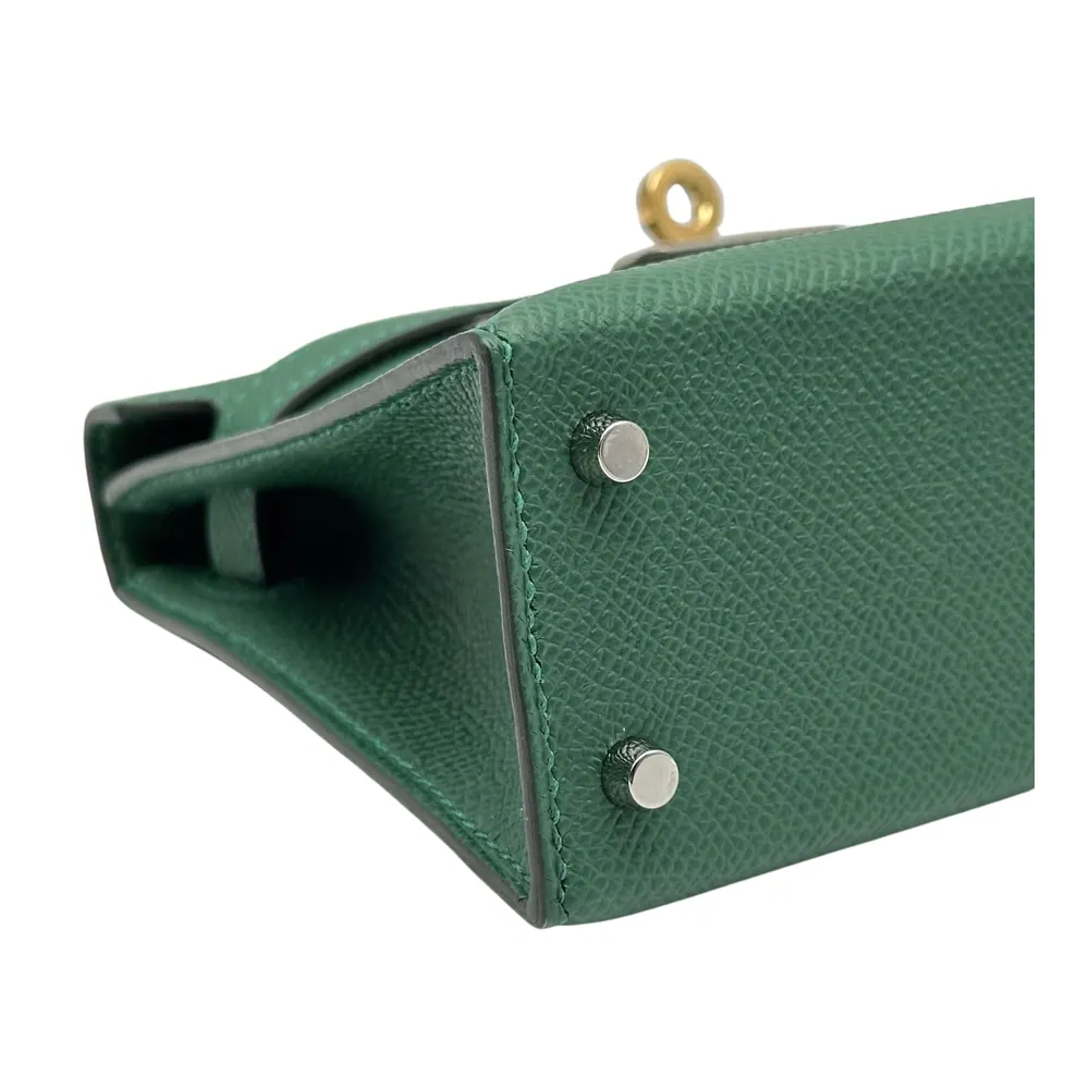 Hermès Kelly Mini Epsom Vert Moyen Electrum, vista 5