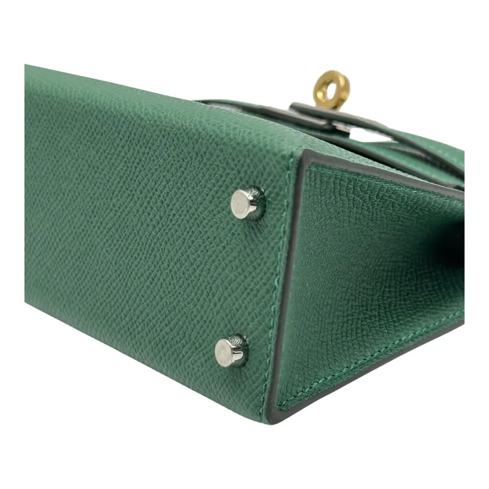Hermès Kelly Mini Epsom Vert Moyen Electrum, vista 6
