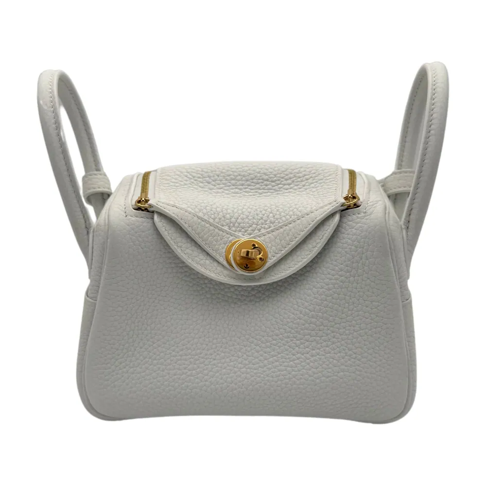 Hermès Lindy Mini Clemence New White