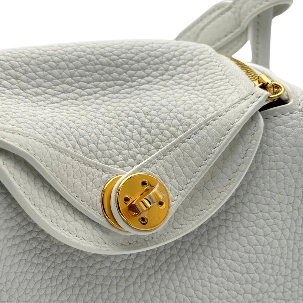 Hermès Lindy Mini Clemence New White, vista 5