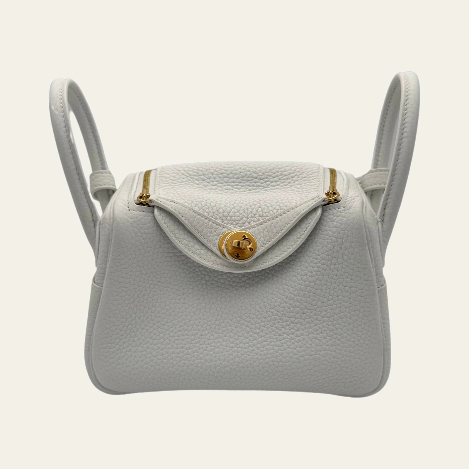 Hermès Lindy Mini Clemence New White