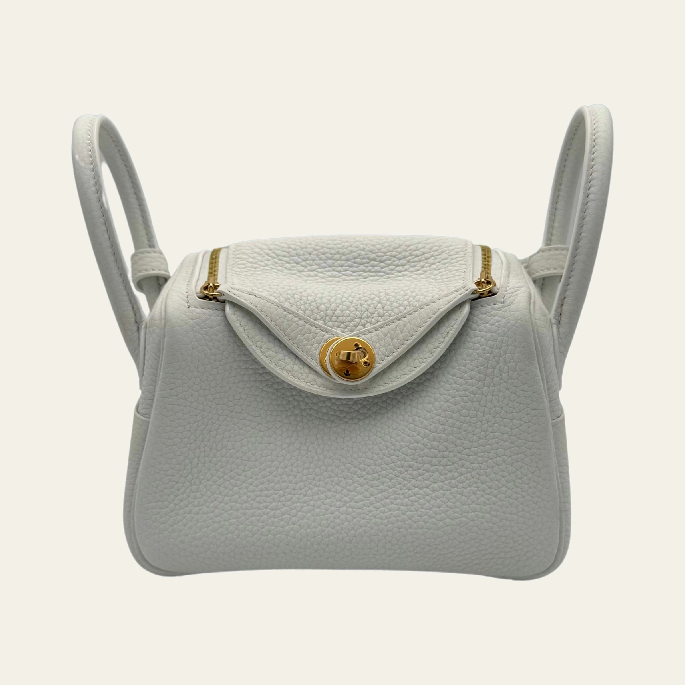 Hermès Lindy Mini Clemence New White