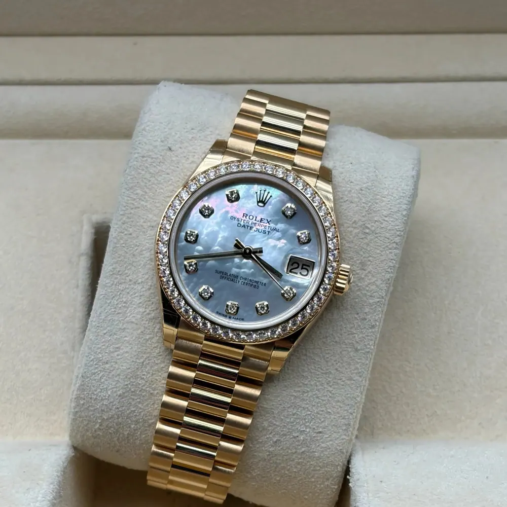 Rolex Datejust 31mm Gold Mother Of Pearl Dial RBR