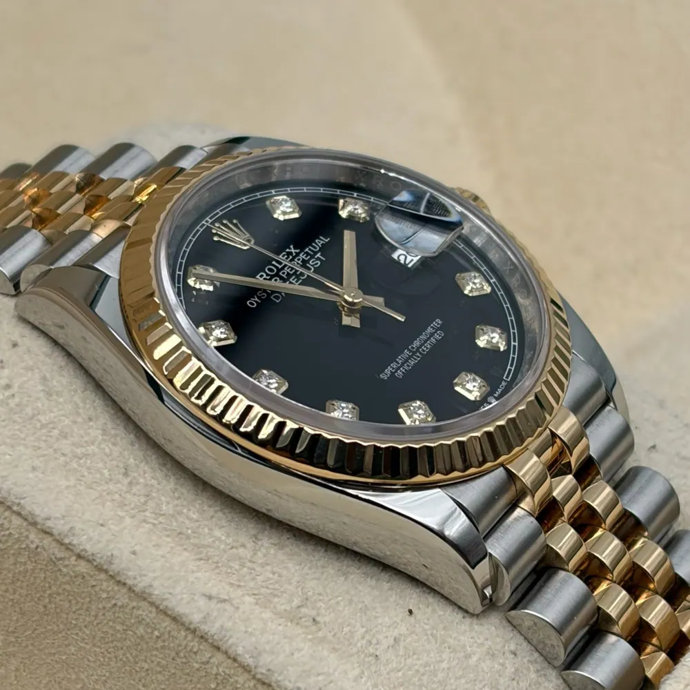 Rolex Datejust 36mm Steel/Gold Black Diamonds Dial, vista 2