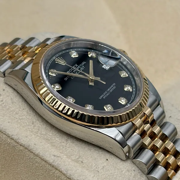 Rolex Datejust 36mm Steel/Gold Black Diamonds Dial, segunda vista