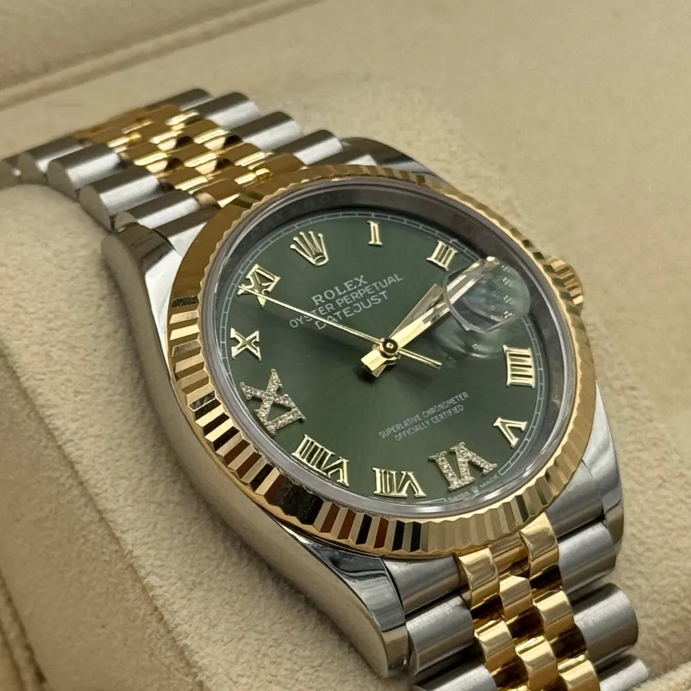 Rolex Datejust 36mm Steel/Gold Green Dial, vista 2