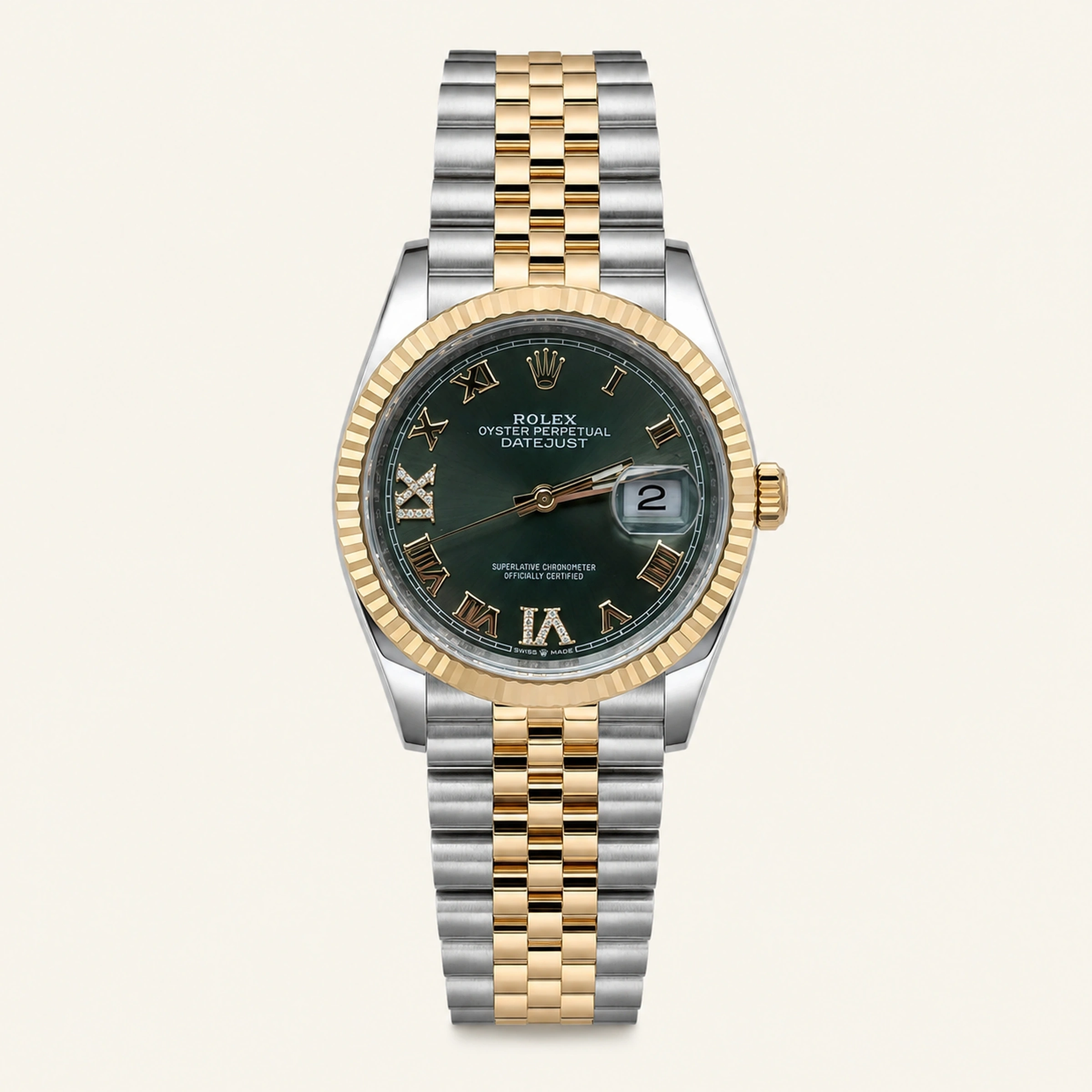 Rolex Datejust 36mm Steel/Gold Green Dial